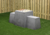 Betonnen schaakbank in antraciet-beton