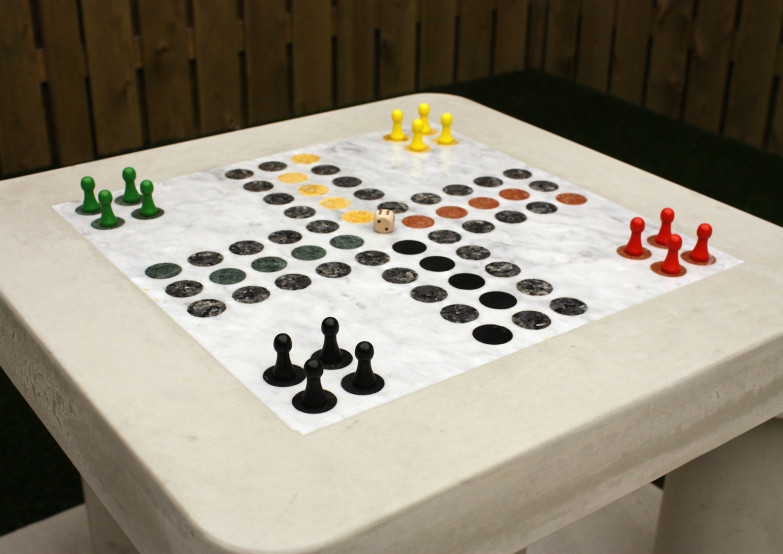 Ludo-tafel Naturel Beton