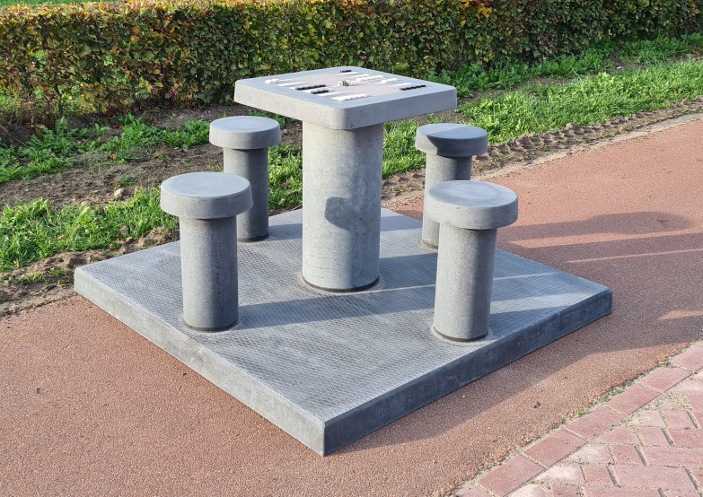 Backgammon tafel Antraciet-beton 4 persoons