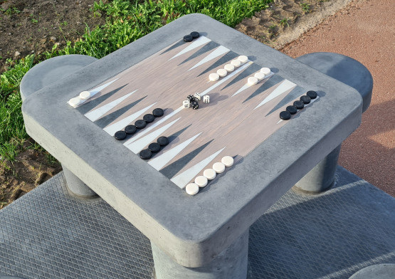 Backgammon Antraciet-beton 4 persoons