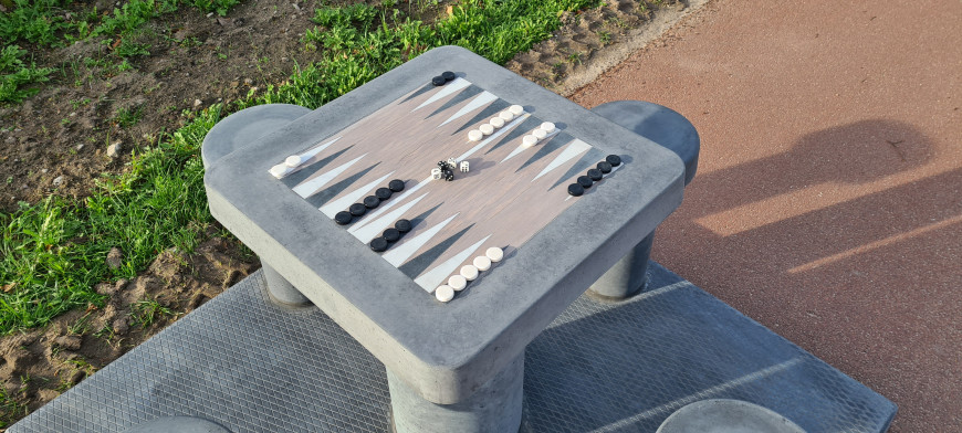 Backgammon tafel Antraciet-beton 4 persoons