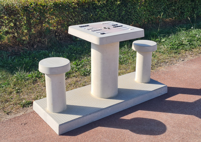 Backgammon Naturel beton 2 persoons