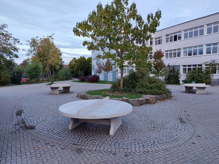 Pingpongtafel Rond Naturel Beton