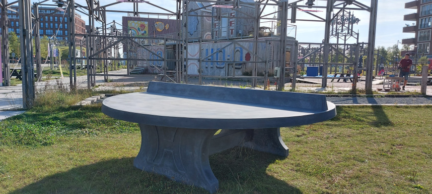 Pingpongtafel Rond Antraciet-Beton