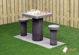 Antraciet betonnen schaaktafel voor 2 personen