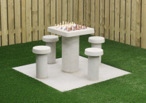 Betonnen Schaaktafel naturel beton voor 4 personen