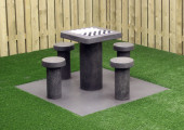 Betonnen Damtafel Antraciet Beton, 4 persoons