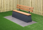 Betonbank DeLuxe met rugleuning en zonder onderplaat