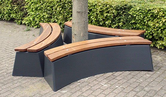 2 ovale betonnen banken deluxe
