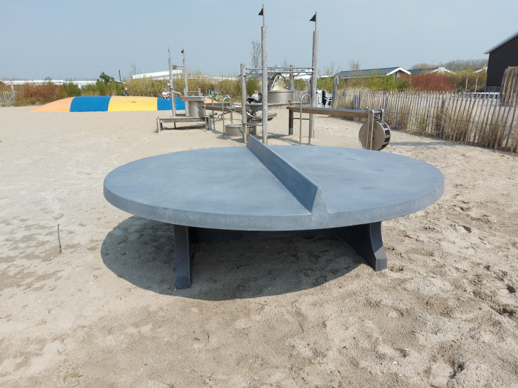 Ronde tafeltennistafel antraciet beton